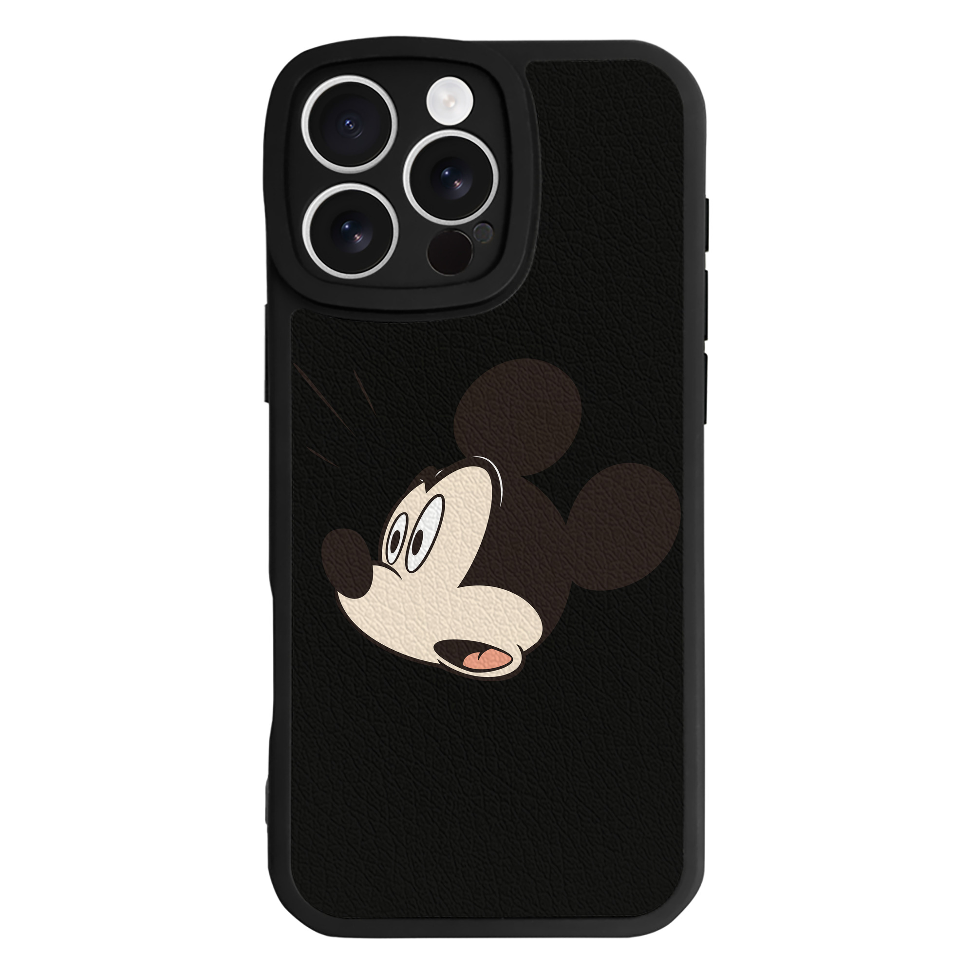 （画像用） ミッキーマウス Mickey Mouse 【iPhone 16シリーズ対応】シリコンスマホケース（レザー調） 材質：シリコン